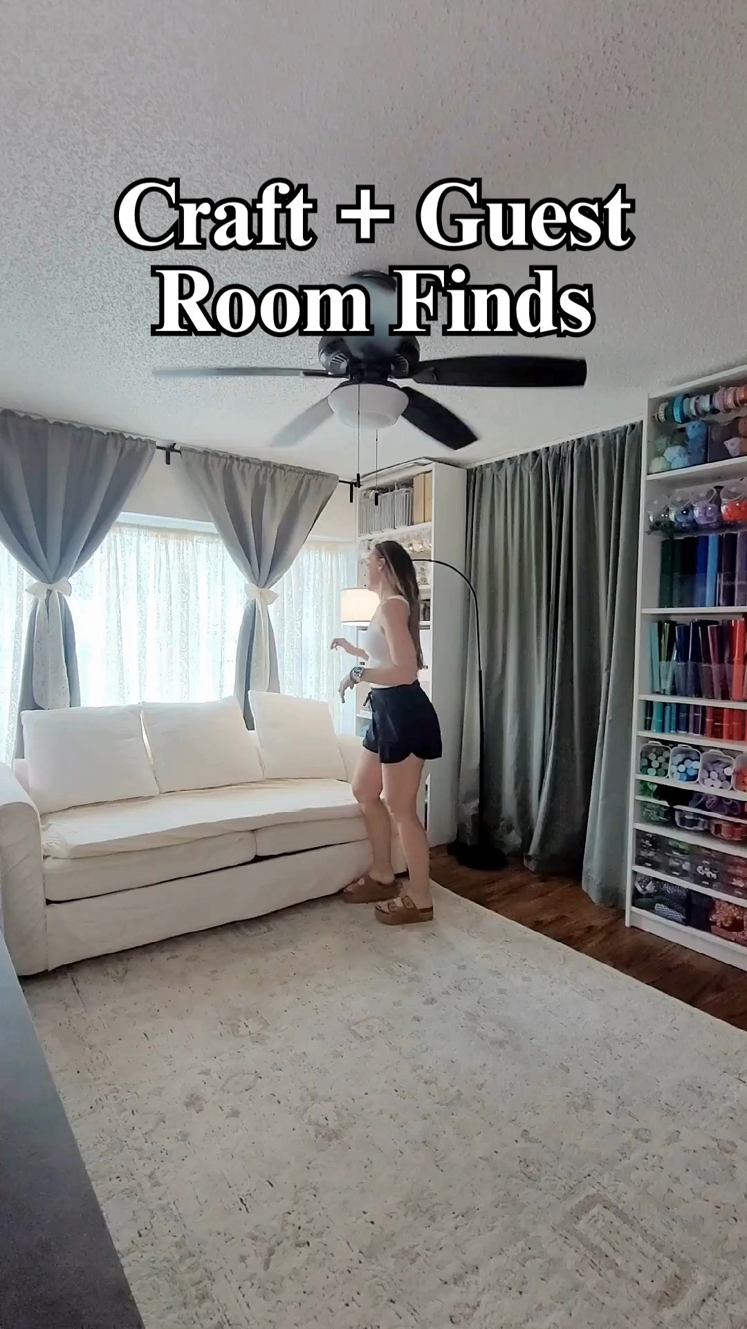 Yes — this is my craft room AND a guest room 👀 These Amazon + Walmart picks make the combo work. The FUR Blanket is a family fav!! 
🛒 Shop my multifunctional furniture + storage finds here.  

 #LTKHome #LTKSaleAlert