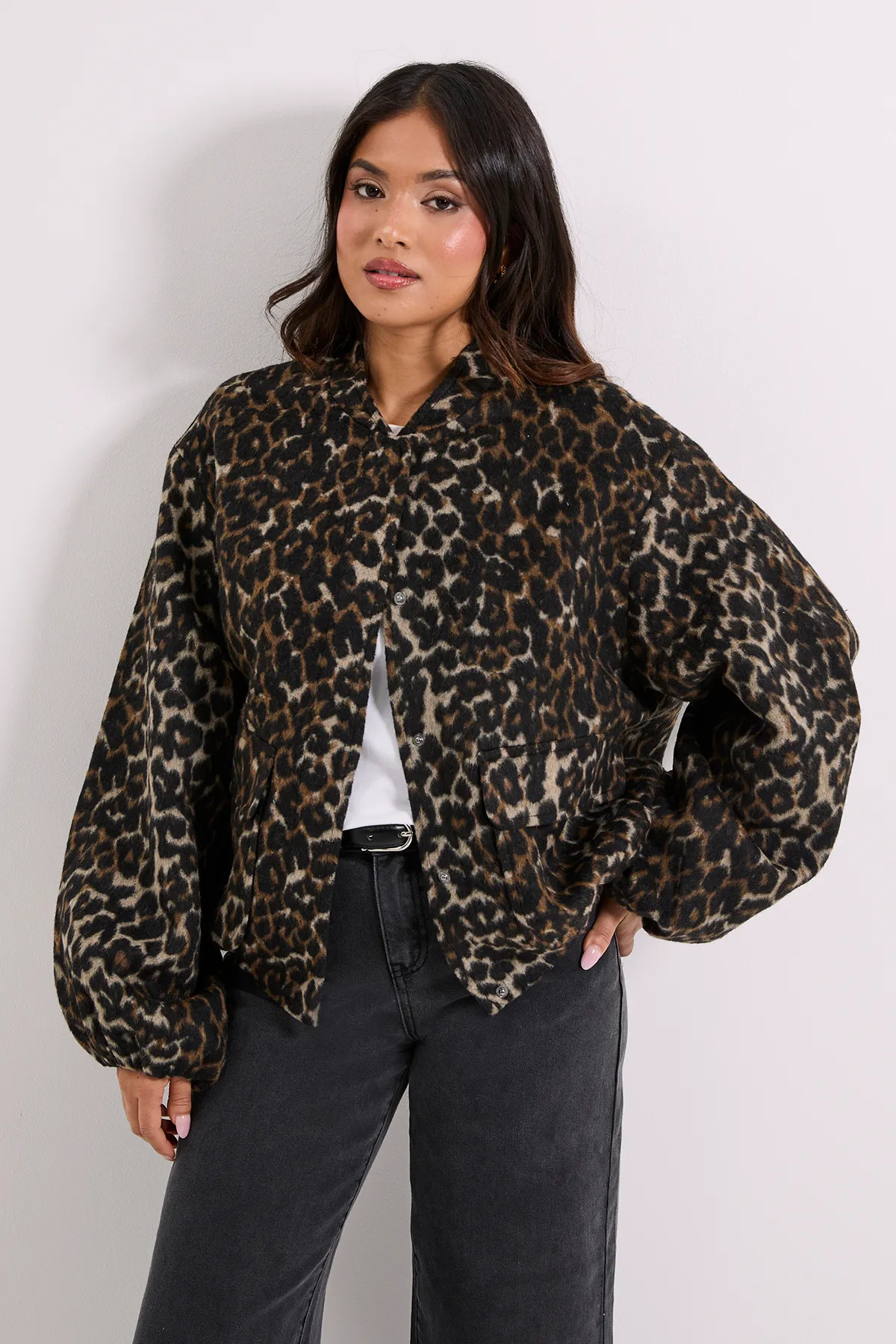 Jackets & Coats | Petite Leopard Print Blouson Bomber Jacket | Dorothy Perkins | Debenhams UK