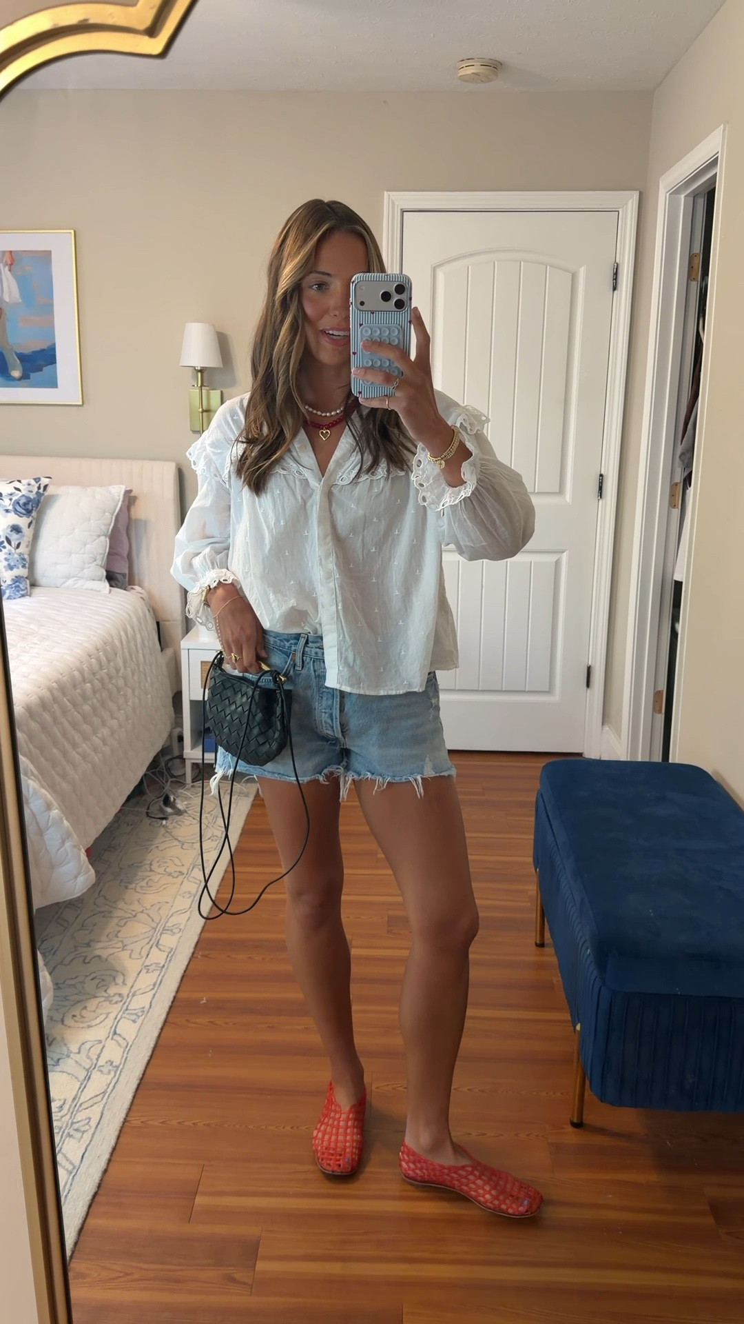OOTD for the baseball game❤️ Wearing a size 26 in these Agolde denim shorts! And I’m obsessed with jellies for the springg

#LTKgrwm #LTKootd #LTKSeasonal