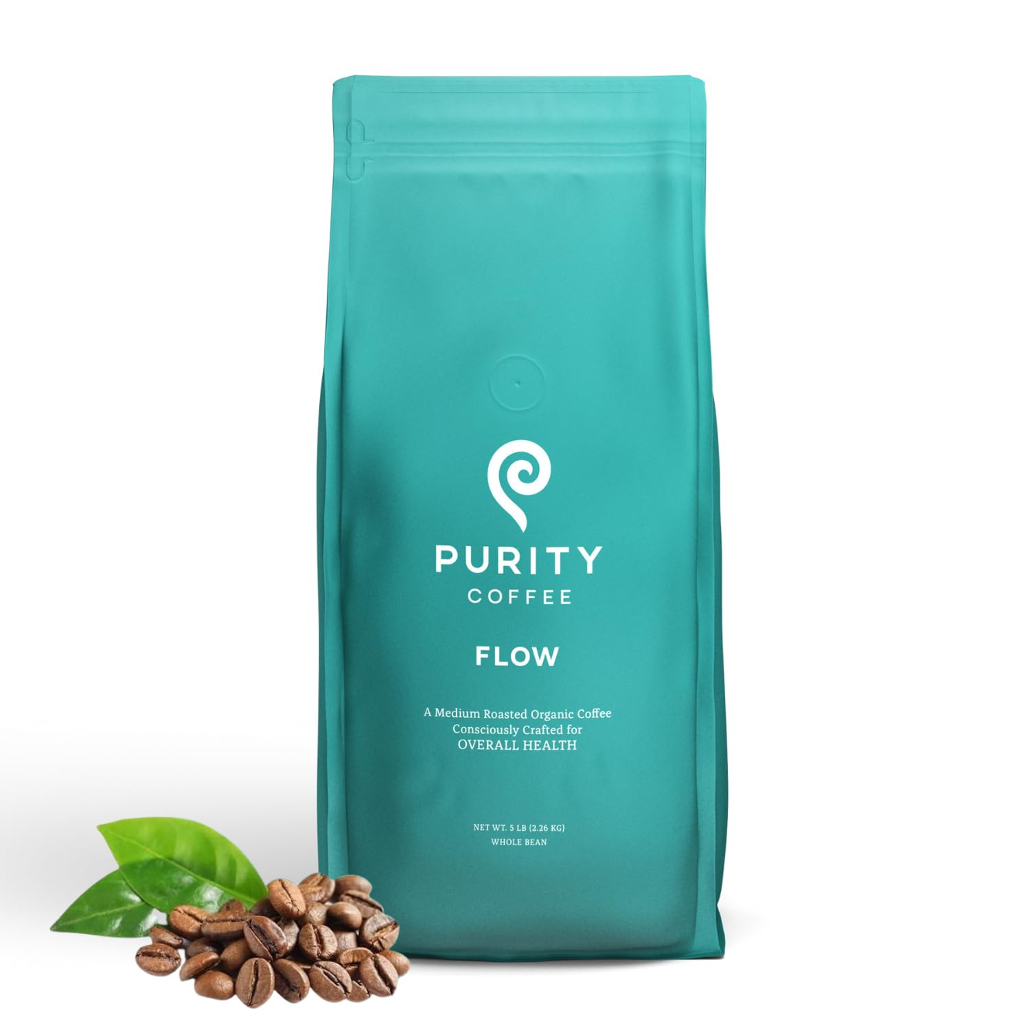 Purity Coffee FLOW Original Medium Roast Whole Bean (5lb Bag) | Specialty-Grade USDA Organic Arab... | Amazon (US)
