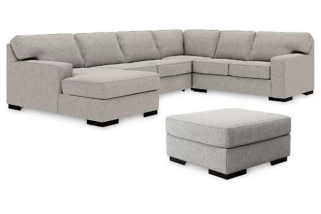 Ashlor Nuvella® 4-Piece Sleeper Sectional with Ottoman | Ashley