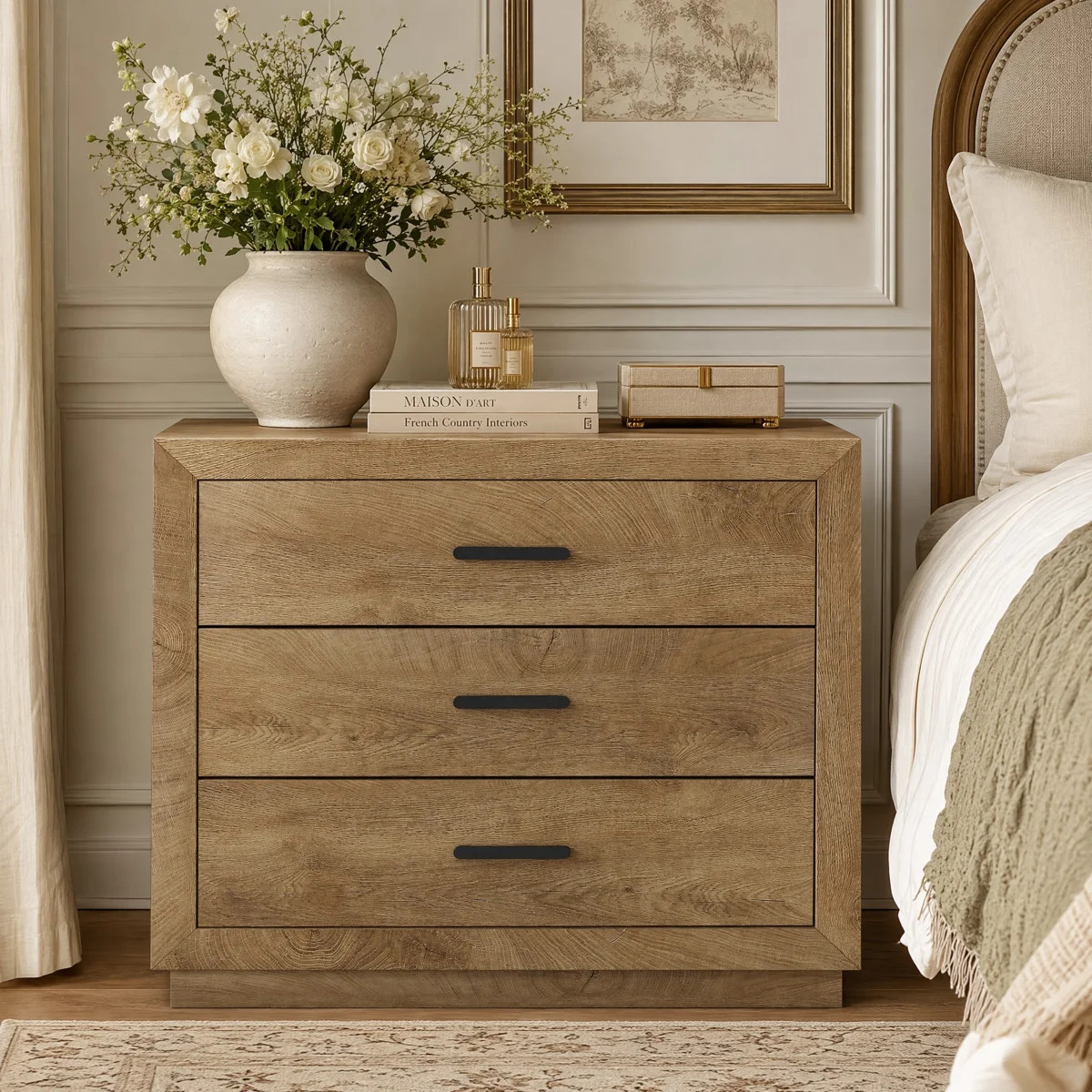 Extra Large Nightstand with 3 Drawers | Wayfair North America