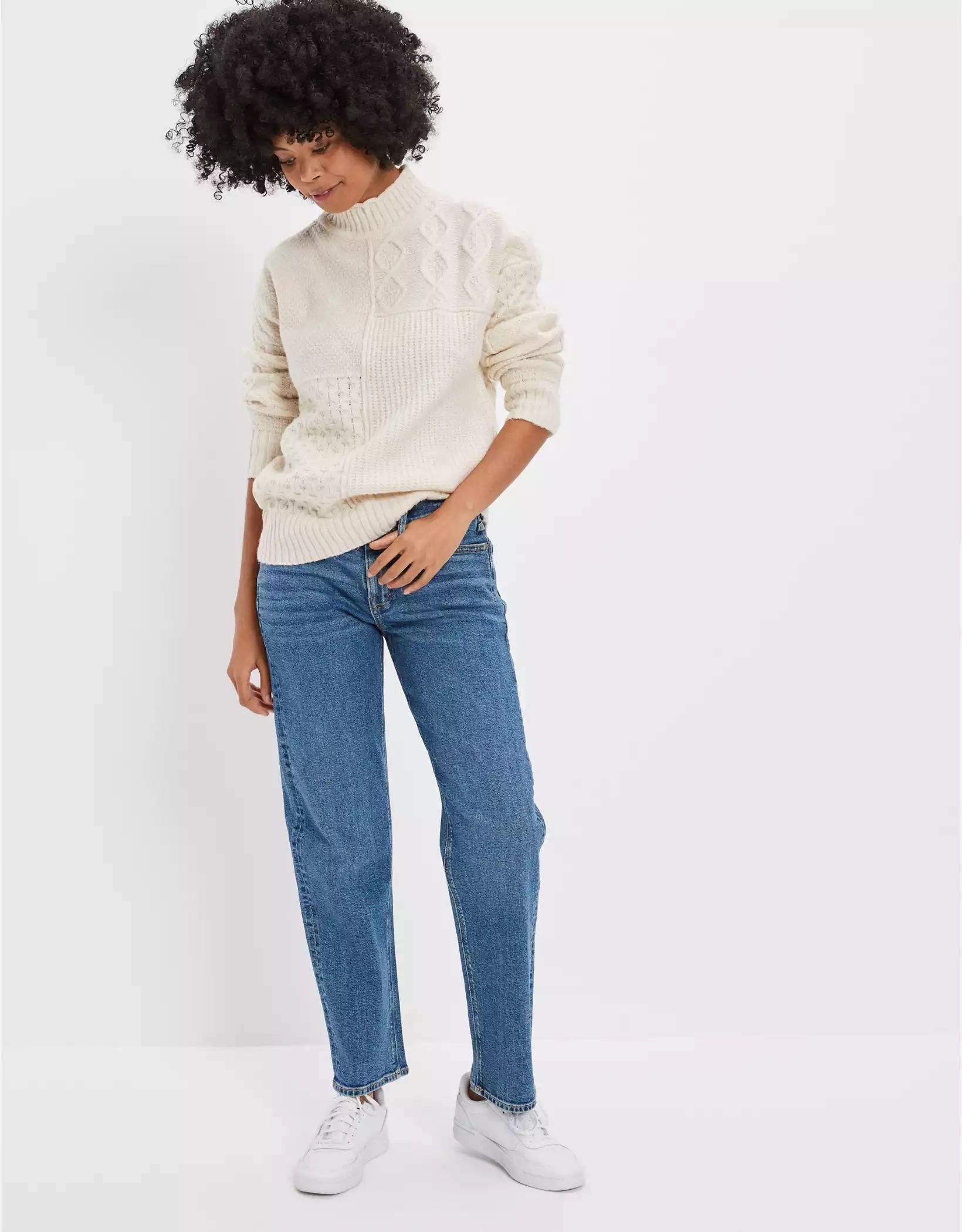 AE Soft & Cozy Mixed Stitch Sweater | American Eagle Outfitters (US & CA)