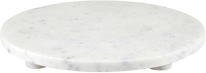 Santa Barbara Design Studio Marble Serving Board Strong Stone Round Footed Tray, 12" Diameter, Wh... | Amazon (US)