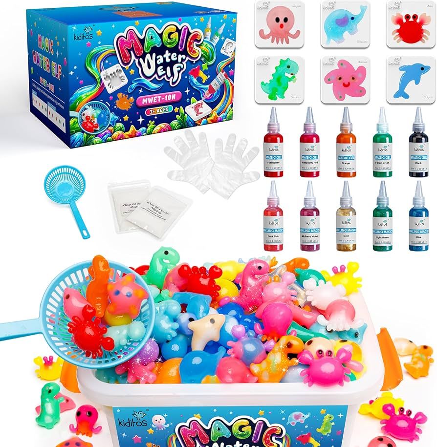 Magic Water Elf Toy Kit, Aqua Fairy Water Gel Kit with 10 Magic Gels, 6 Sea Creature Molds. Chris... | Amazon (US)