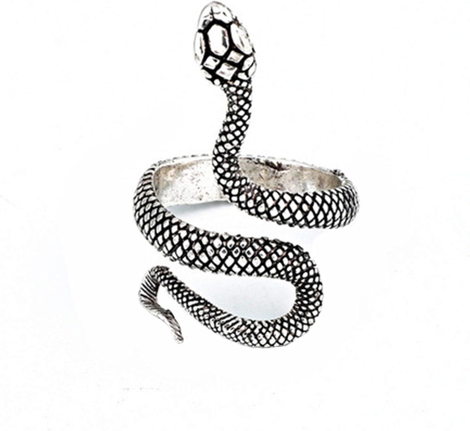 HUASAI Snake Ring for Women Vintage Animal Cobra Rings Adjustable Snake Ring | Amazon (US)