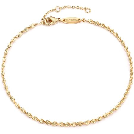 Gold Anklets for Women 14K Gold Plated Boho Beach Rope Chain Anklet Daint Beaded Ankle Bracelet Adju | Walmart (US)