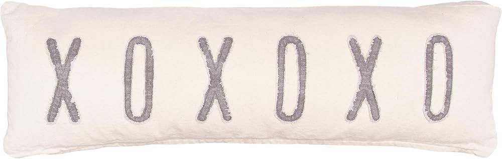 Mud Pie Polyester XOXOXO Washed Canvas Long Pillow 4163015, 1 Count (Pack of 1) | Amazon (US)