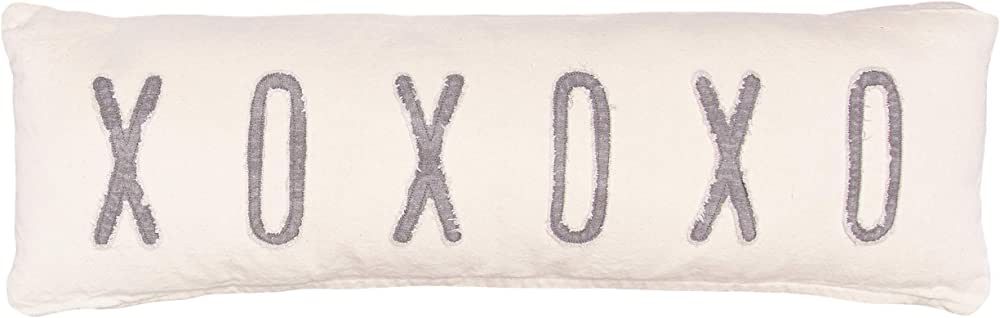 Mud Pie XOXOXO Washed Canvas Long Pillow 4163015, 1 Count (Pack of 1) | Amazon (US)