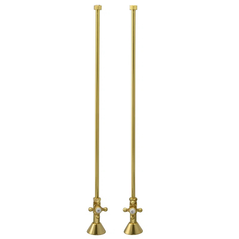 CHN341DPBM Straight Supply Lines with Cross Handle Supply Stops | Wayfair North America