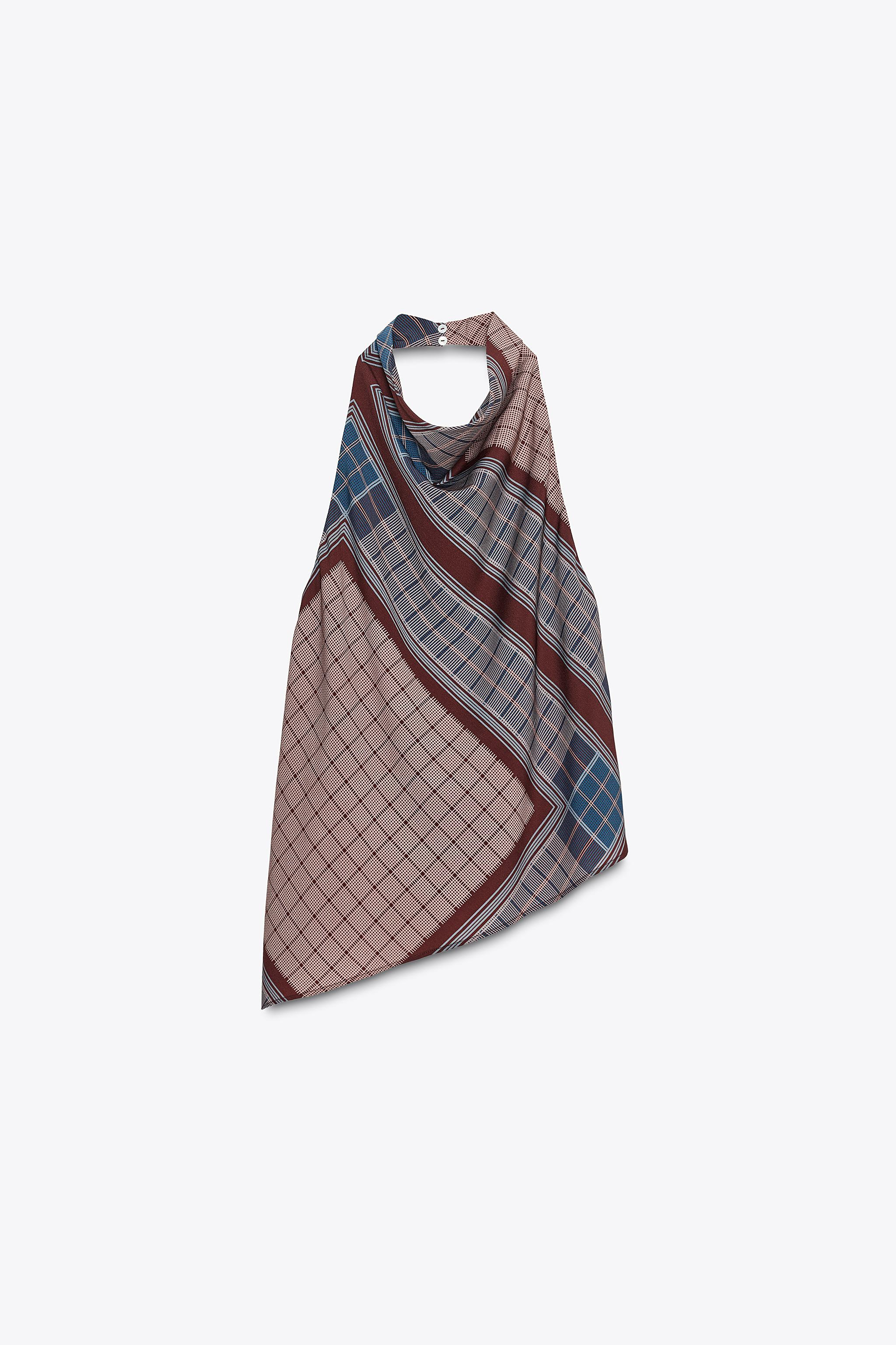 ASYMMETRIC PRINTED HALTER TOP | Zara US