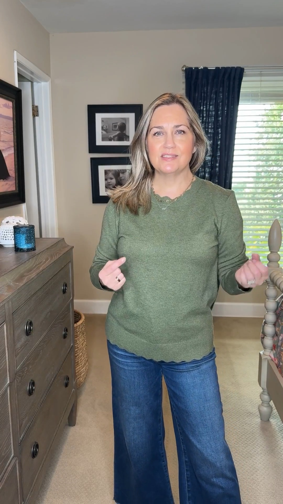 I love the cute detail on this sweater! It’s perfect for wearing over your shoulders as well. 

#LTKootd #LTKspringtrends #LTKOver40