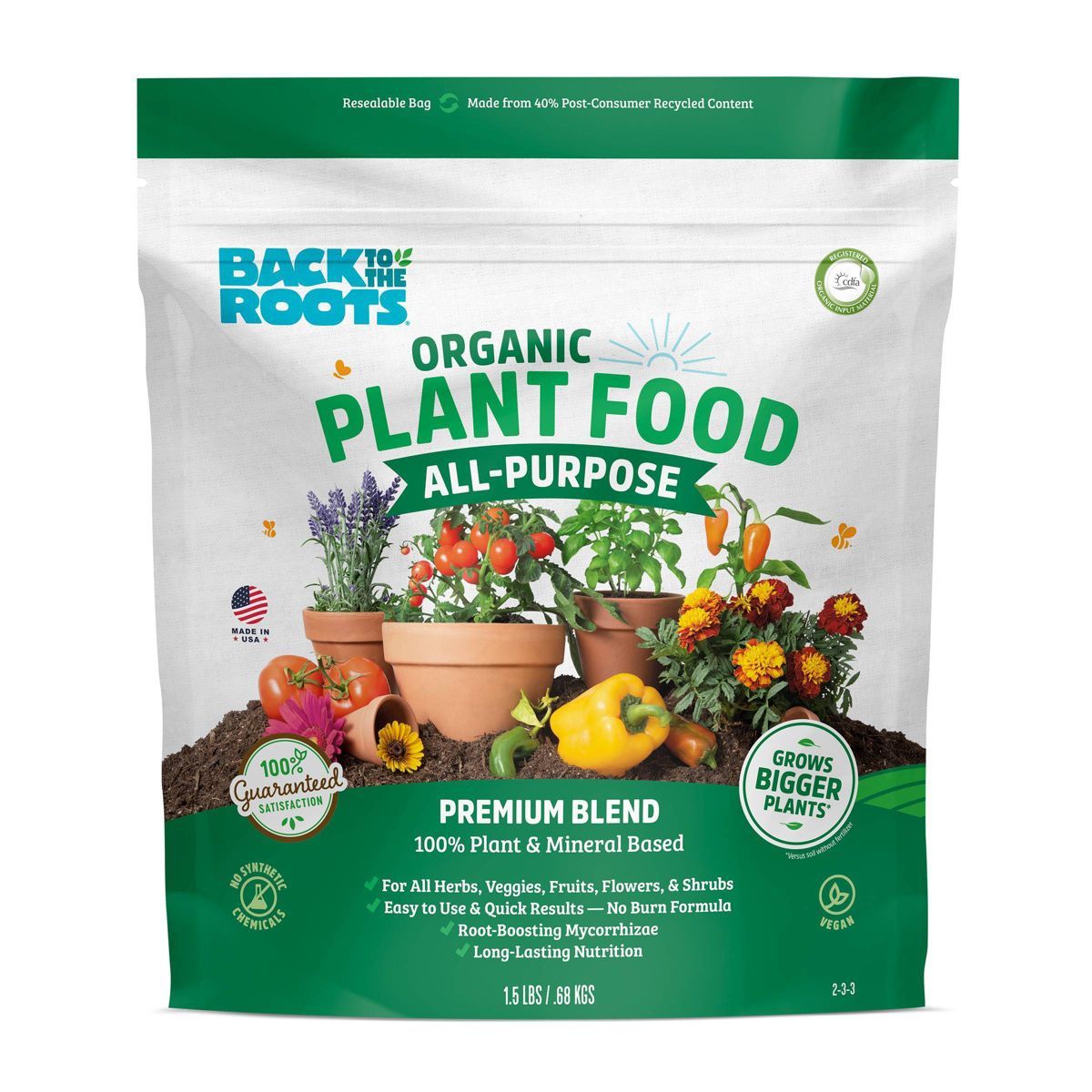 Back to the Roots 1.5lb Organic Plant Food All Purpose Premium Blend | Target