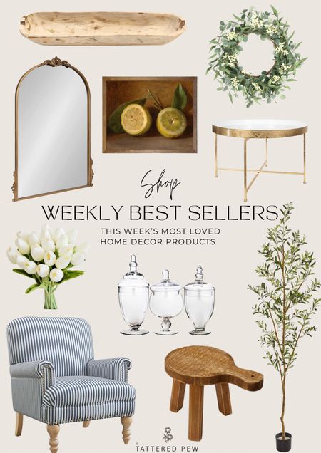 This week’s most loved home decor products for Amazon! 

Glass accent table, lemon wall art, spring wreath, spring florals, glass jar set, vintage antique mirror, silk olive tree, accent arm chair. 
#LTKfind #competition

#LTKhome #LTKFind #LTKU