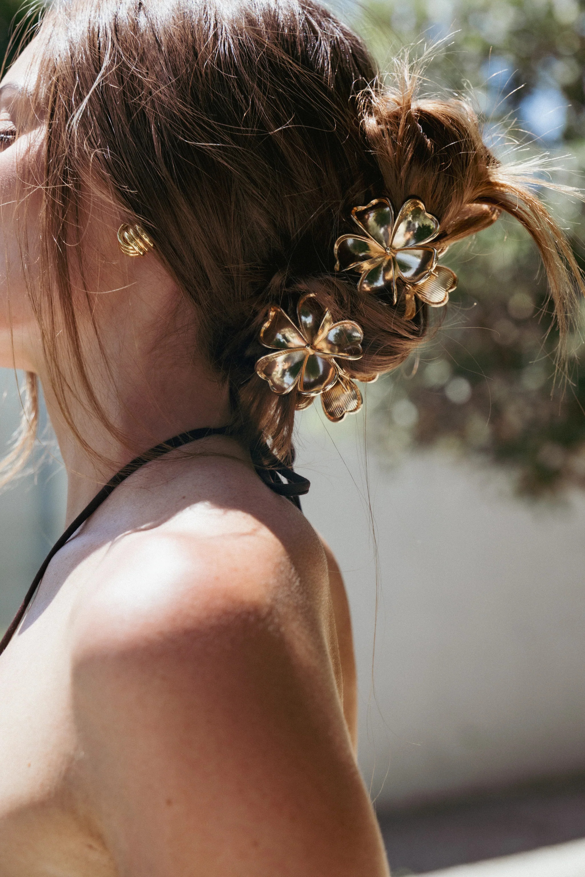 Tiffany 2 Pack Flower Hair Clips - Gold | Petal & Pup (US)