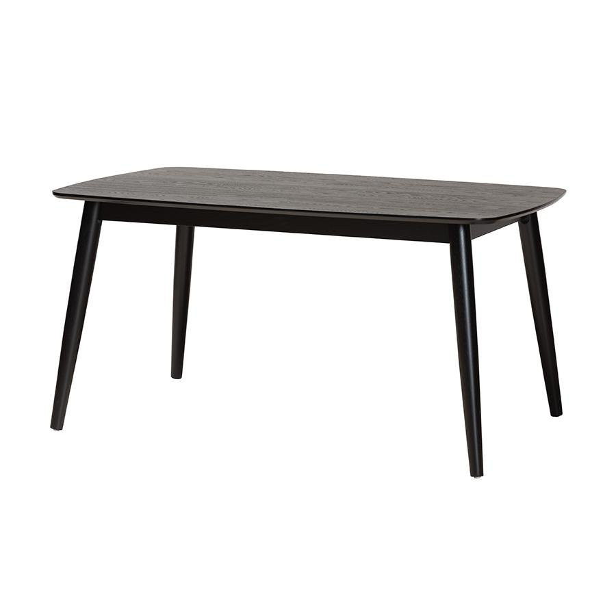 Baxton Studio Mid-Century Modern Black Finished Wood Dining Table | Walmart (US)