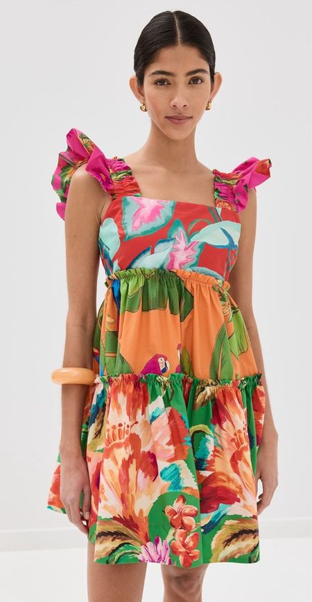 Parrot tropical print flutter sleeve sundress, vacation dress 

#LTKSeasonal #LTKMidsize #LTKOver40