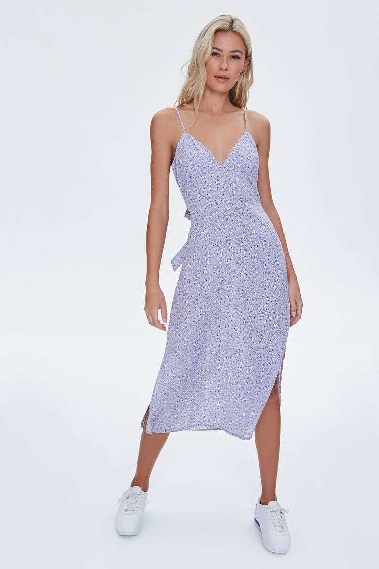 Floral Print Midi Dress in Periwinkle Small | Forever 21 (US)