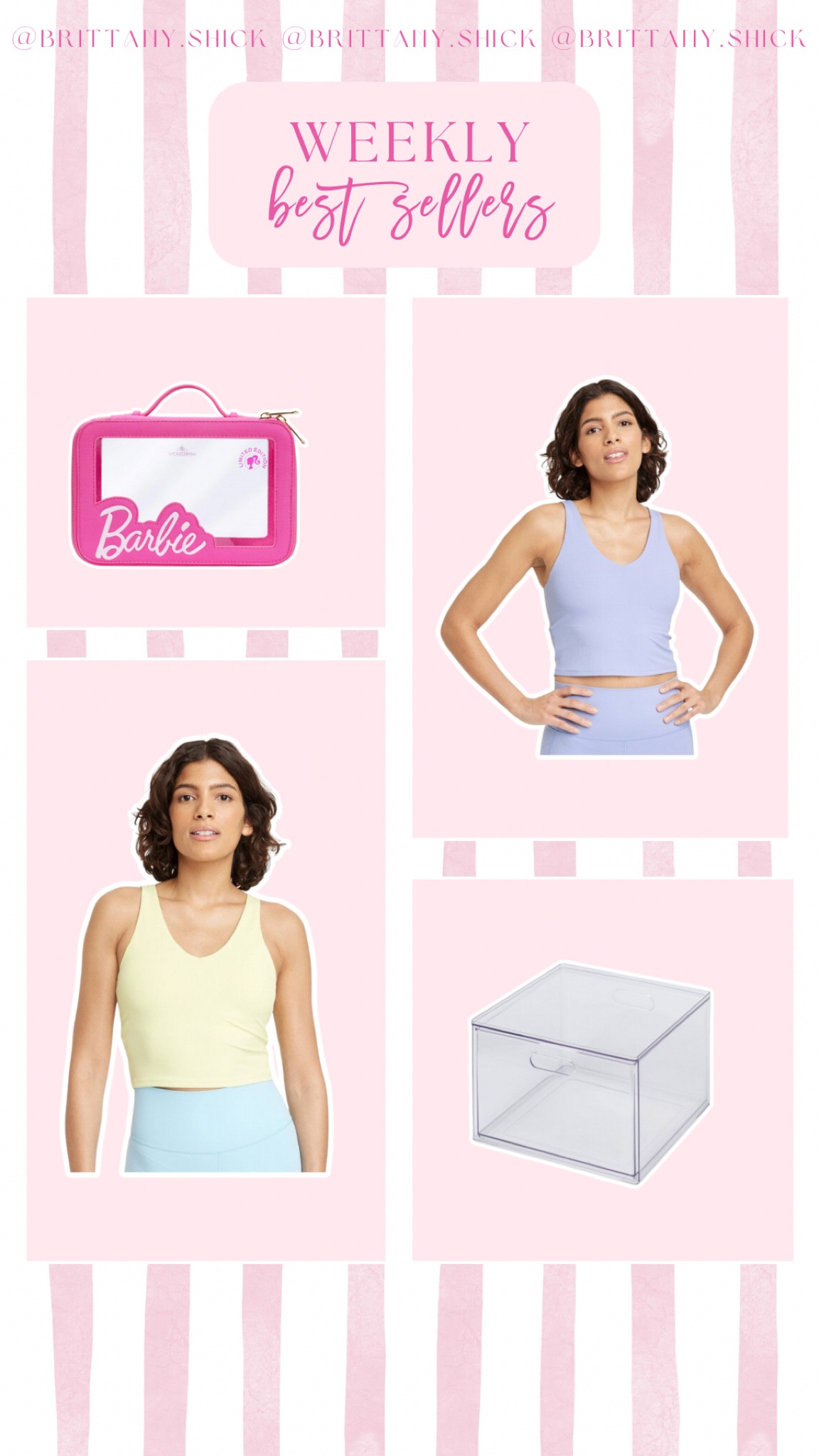 Weekly best sellers
Barbie Organization 
Target All in motion v neck crop sports bras Pilates yoga gym pastel 

#LTKfamily #LTKstyletip #LTKfitness