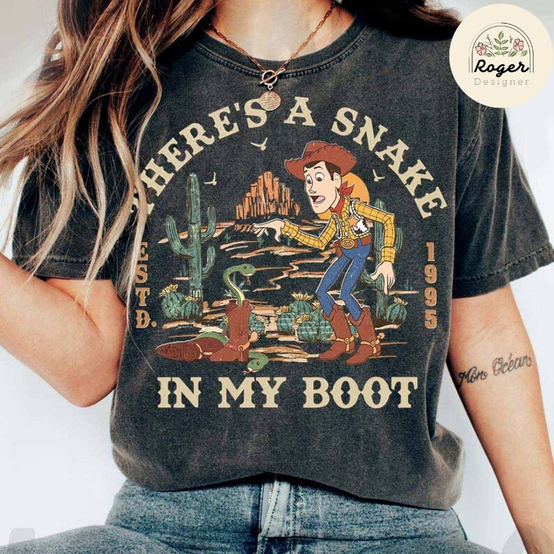 Vintage There's A Snake in My Boot Woody Cowboy Disney Pixar Toy Story Shirt, WDW Disneyland Fami... | Etsy (US)