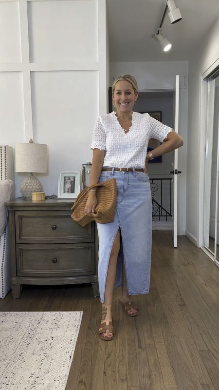 What a cute little outfit for a weekend brunch or a business casual work vibe. I’m in my true size 8 skirt with a little room and a small blouse. I was the blouse in cold and hang it to dry. 

#LTKMidsize #LTKFindsUnder50 #LTKVideo