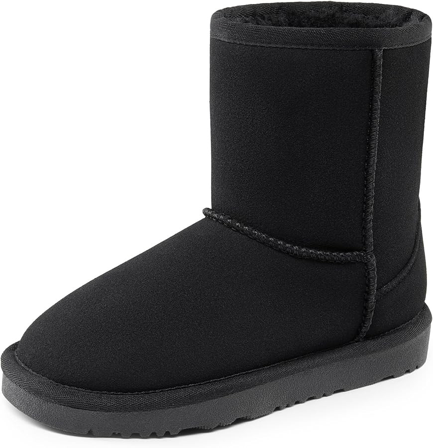 DREAM PAIRS Girls Boys Boots Kids Faux Fur Lined Winter Snow FuzzyClassic Kid's Mid Boot | Amazon (US)