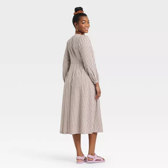 Women's Balloon Long Sleeve Button-Front Dress - Universal Thread™ | Target
