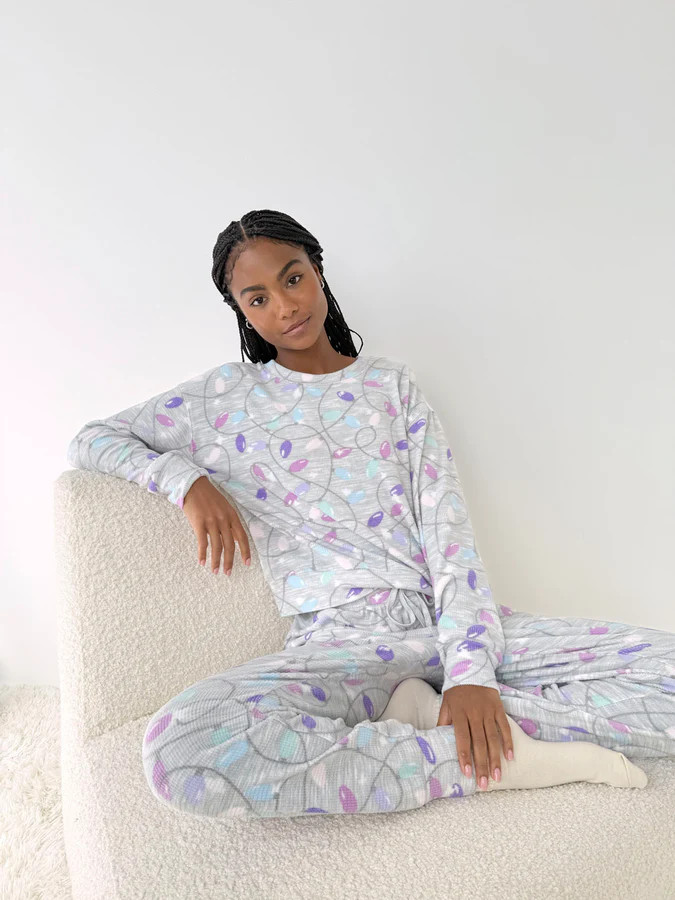Holiday Lights Marna Waffle PJ Set | Splendid