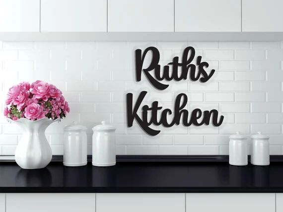 Custom Kitchen Sign. Personalized Kitchen Sign. Wood Word Cutouts. Kitchen Gift, Kitchen Decor Gi... | Etsy (US)