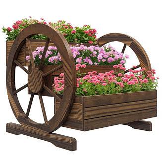 Wooden Wagon Planter Box, Decorative 3-Tier Stair Step Garden Bed | Macy's