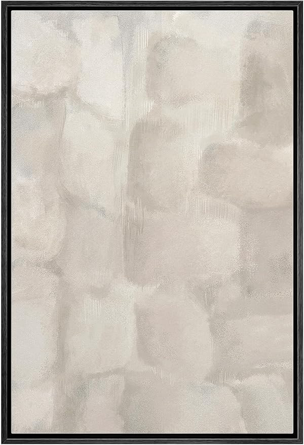 SIGNWIN Framed Canvas Print Wall Art Textured White Paint Stroke Collage Abstract Geometric Illus... | Amazon (US)