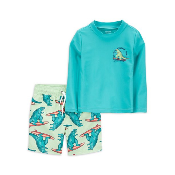 Carter's Child of Mine Toddler Boy Rashguard Swim Set, 2-piece, Sizes 12M-5T | Walmart (US)