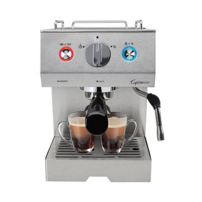 Capresso Cafe Select: Stainless Steel Espresso Maker with Frothing Wand & Removable Water Reservoir, 15 Bars Pressure | Target