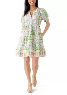 Women's Short Sleeve Printed Peasant Dress | Belk