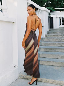 Otillie Maxi Dress Brown Multi | Princess Polly US