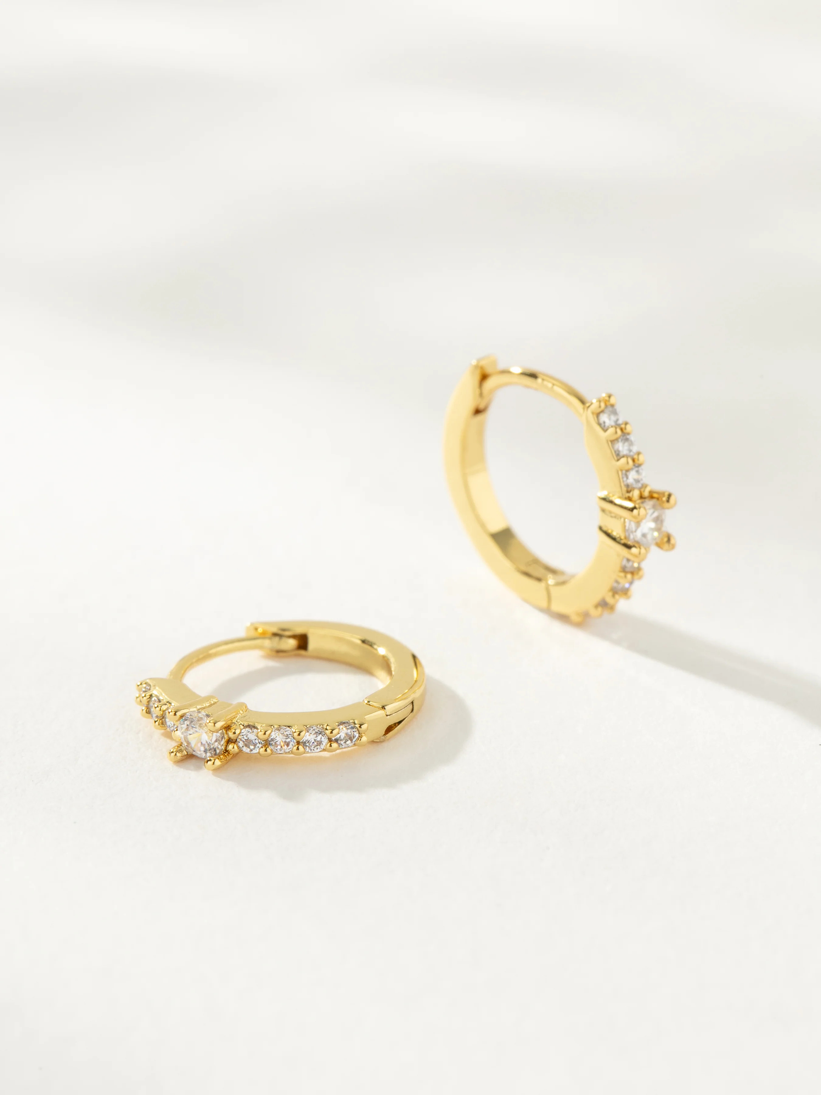 Star Power Huggie Earrings in Gold | Pavé Hoops | Uncommon James | Uncommon James