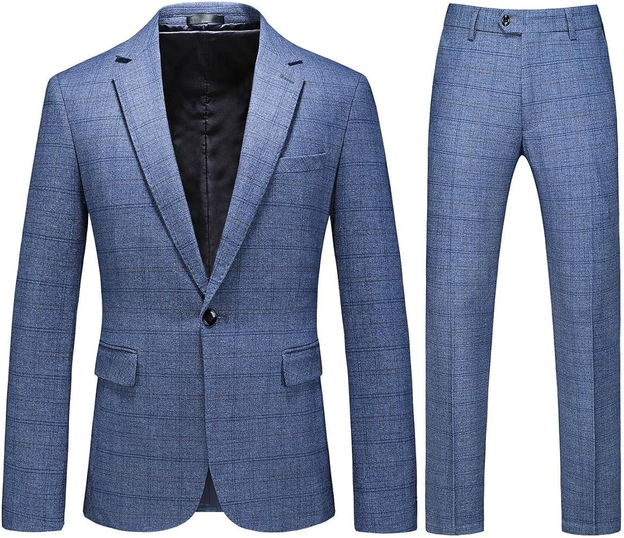 Mens Plaid Suit Tweed Slim Fit 2 Piece Casual Suits for Men One Button Tuxedo Suits Set （Blazer... | Amazon (US)