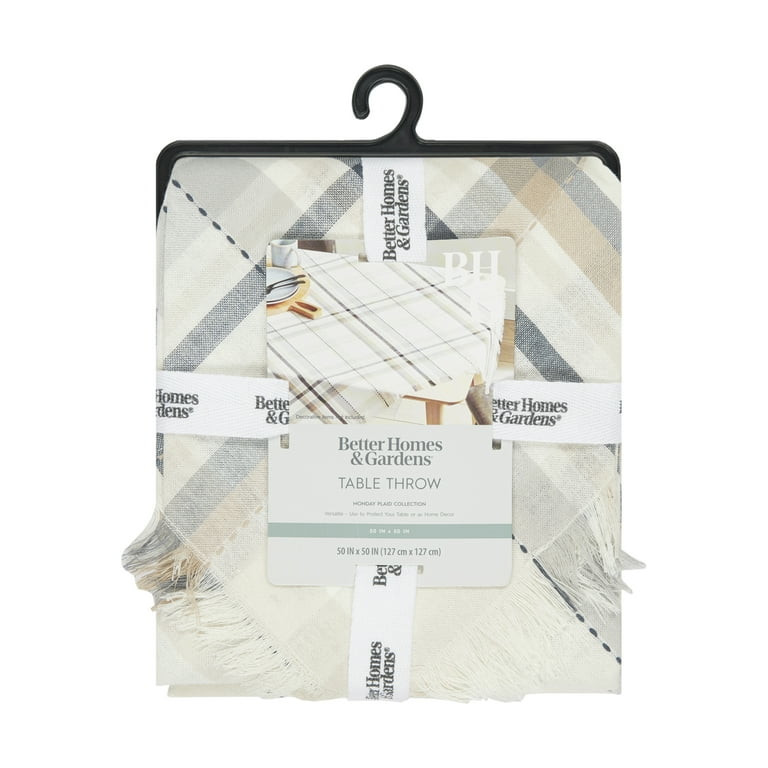 Better Homes & Gardens Monday Plaid Woven Table Throw - Multi Color - 50"x50" | Walmart (US)