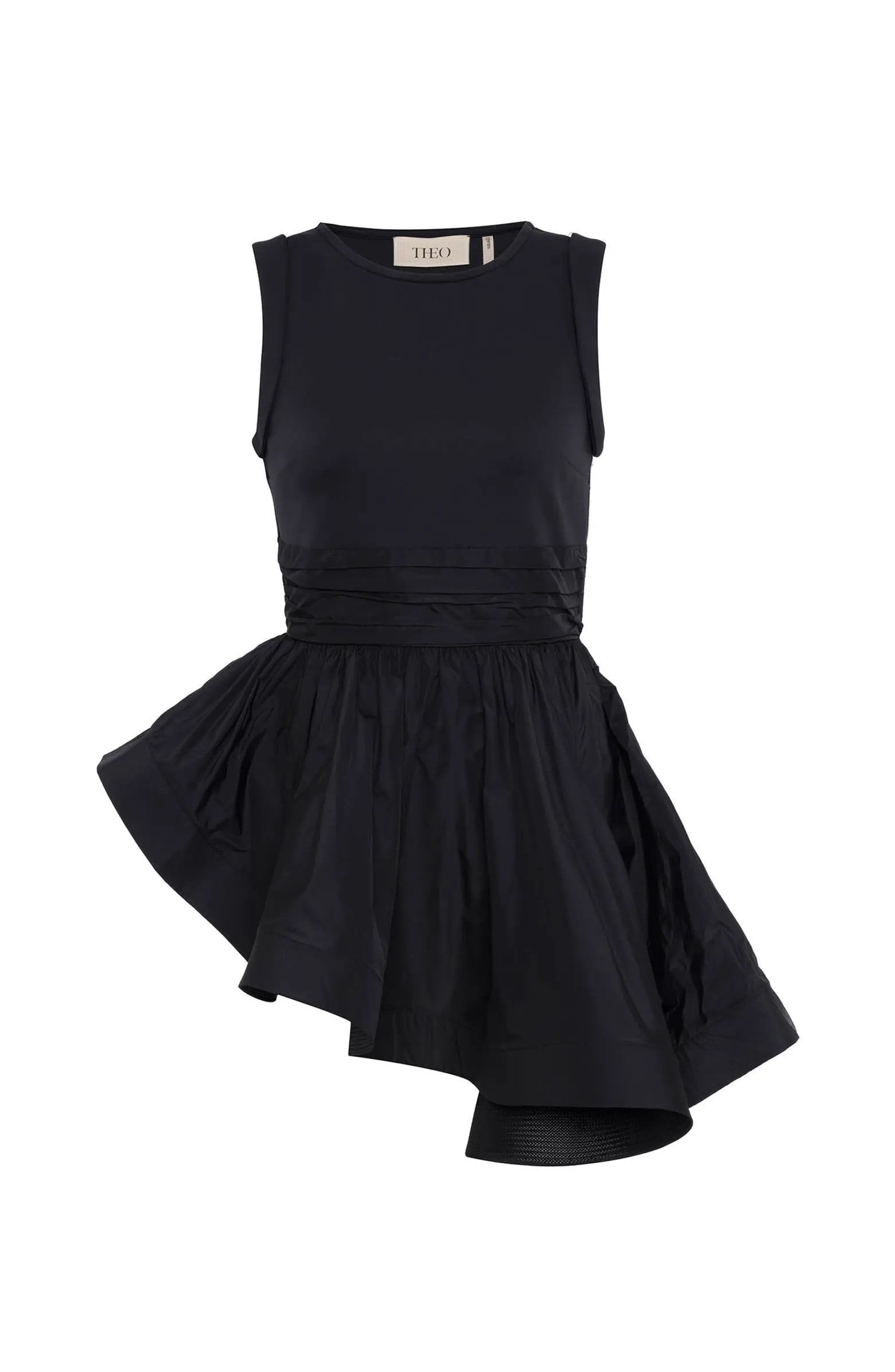 Theia Peplum Mix-Media Top | Nordstrom