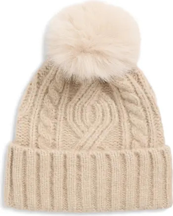 Treasure & Bond Cable Stitch Pom Beanie | Nordstrom | Nordstrom