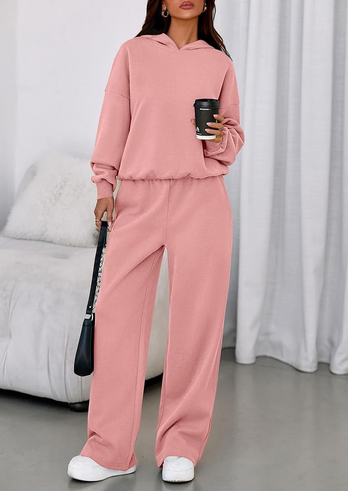 PRETTYGARDEN Womens Sweatsuits 2 Piece Set 2026 Casual Winter Long Sleeve Hoodie Loose Wide Leg S... | Amazon (US)