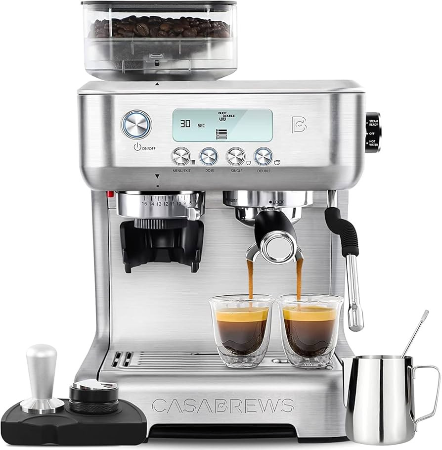 CASABREWS Espresso Machine with Grinder, Barista Espresso Maker with Milk Frother Steam Wand, Pro... | Amazon (US)