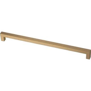 Modern Square 12 in. (305 mm) Champagne Bronze Cabinet Drawer Pull | The Home Depot