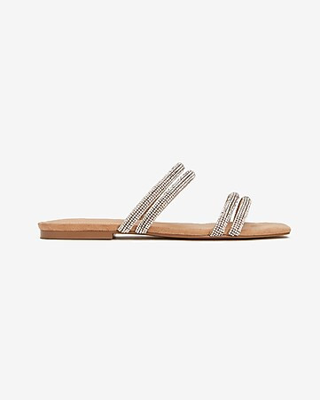 Square Raffia Slide Sandals | Express