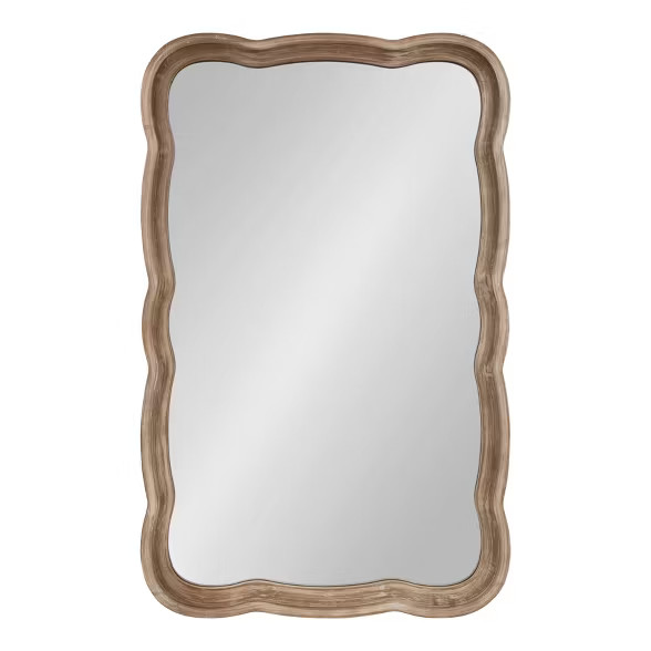 24" x 38" Hatherleigh Scallop Wood Wall Mirror Rustic Brown - Kate and Laurel | Target
