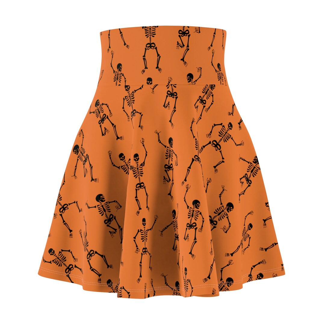 Halloween Dancing Skeletons Women's Skater Skirt All Over Print | Etsy (US)