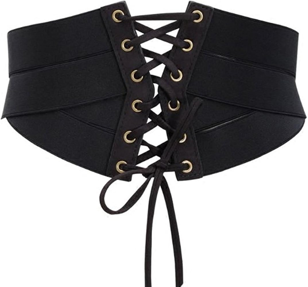 Shengweiao Women's Fashion Elastic Stretch Wide Band Waspie Corset Waist Belt | Amazon (US)