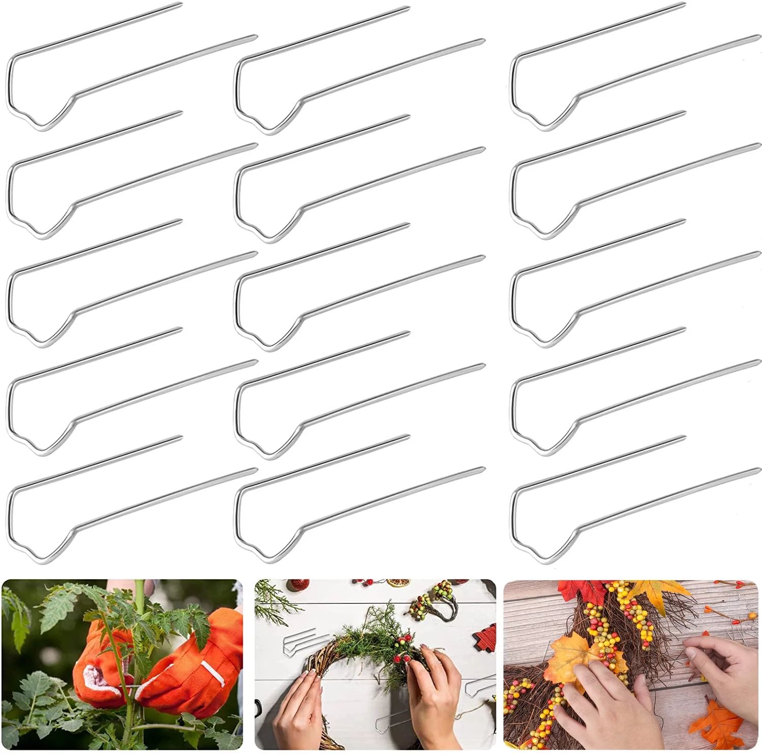300 Pieces Greening Pins Floral Fern Pins U Flower Pins Wreath Making Supplies for Straw Wreaths ... | Walmart (US)
