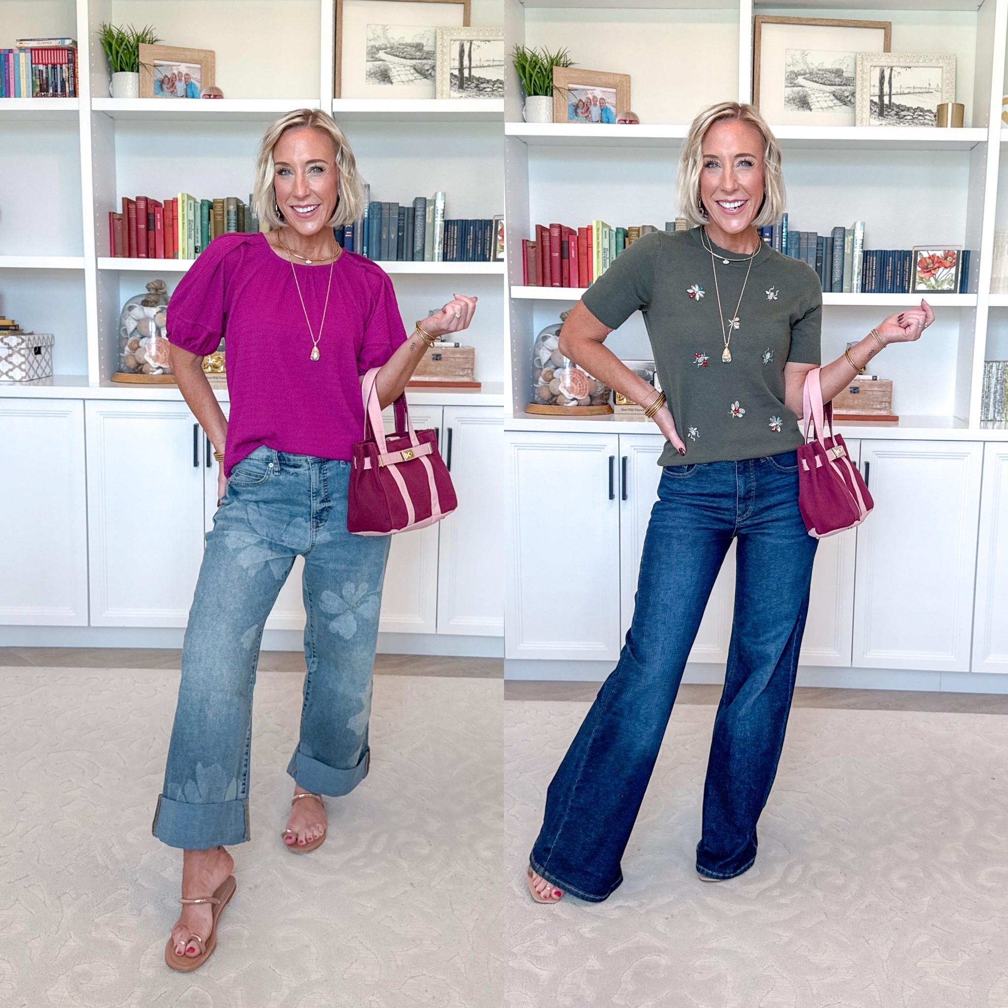 Walmart - fun new arrivals. Floral Wide Leg Jean - size 2 (needed a size smaller & runs big). $34.50. * Textured Top w/ Short Puff Sleeves - size XS. $14.98. 3 colors. Small Canvas Tote Handbag - $30. 3 colors. Wide Leg Jeans (says cropped but is not) - size 2. $28. Multiple colors, different styles. * Embellished Cozy Yarn Sweater w/ Short Sleeves - size XS. $28. 4 colors.

#LTKSeasonal #LTKOver40 #LTKPetite