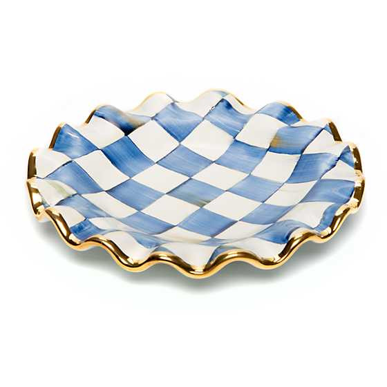 Royal Check Ceramic Fluted Dessert Plate | MacKenzie-Childs